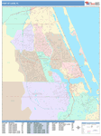 Port St. Lucie  Wall Map Color Cast Style